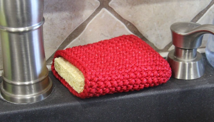 Crocheted sponge cover